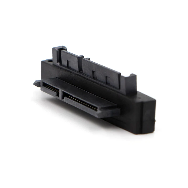 90-градусный прямоугольный SATA 22-контактный 7+15 штекер-SFF-8482 гнездовой порт-адаптер