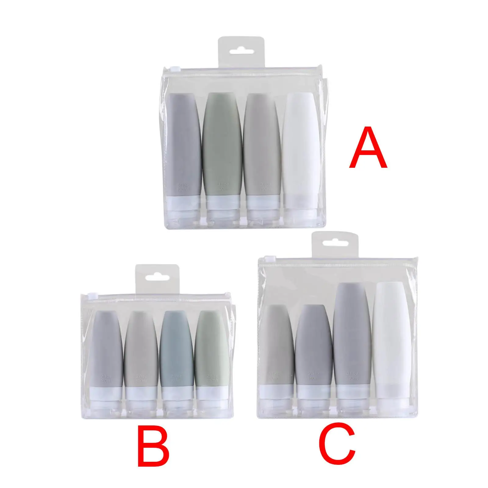 

Silicone Travel Bottles Refillable Toiletry Container for Cream Lotion Soap