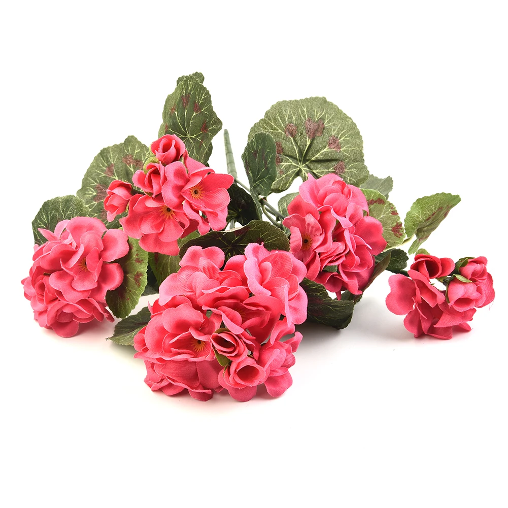

1 Bounch 5 Branches Artificial Geranium Flowers Fake Flower Plant For Wedding Party Desktop Table Ornament Home Decoration 36cm