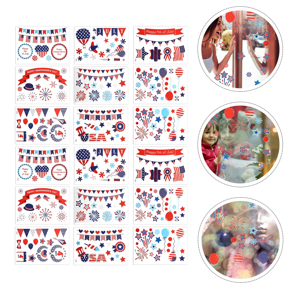 

Window Stickers July Day4Th Independence Patriotic Clings Wall Party Decals Sticker Decal Favors American Flag Decorations Favor