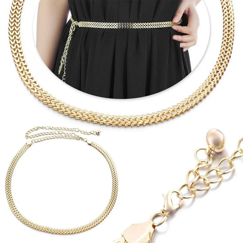 

Gold Vintage Waistband Women Metal Waist Chain Belt Dress Jeans Cool Girls Lady Waistband Accessories Fashion Charm Belt