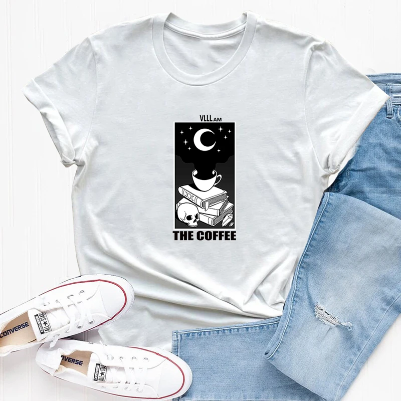 

Легкая Футболка The Coffee, забавная Женская Повседневная креативная футболка, свободная футболка, дышащие женские топы большого размера