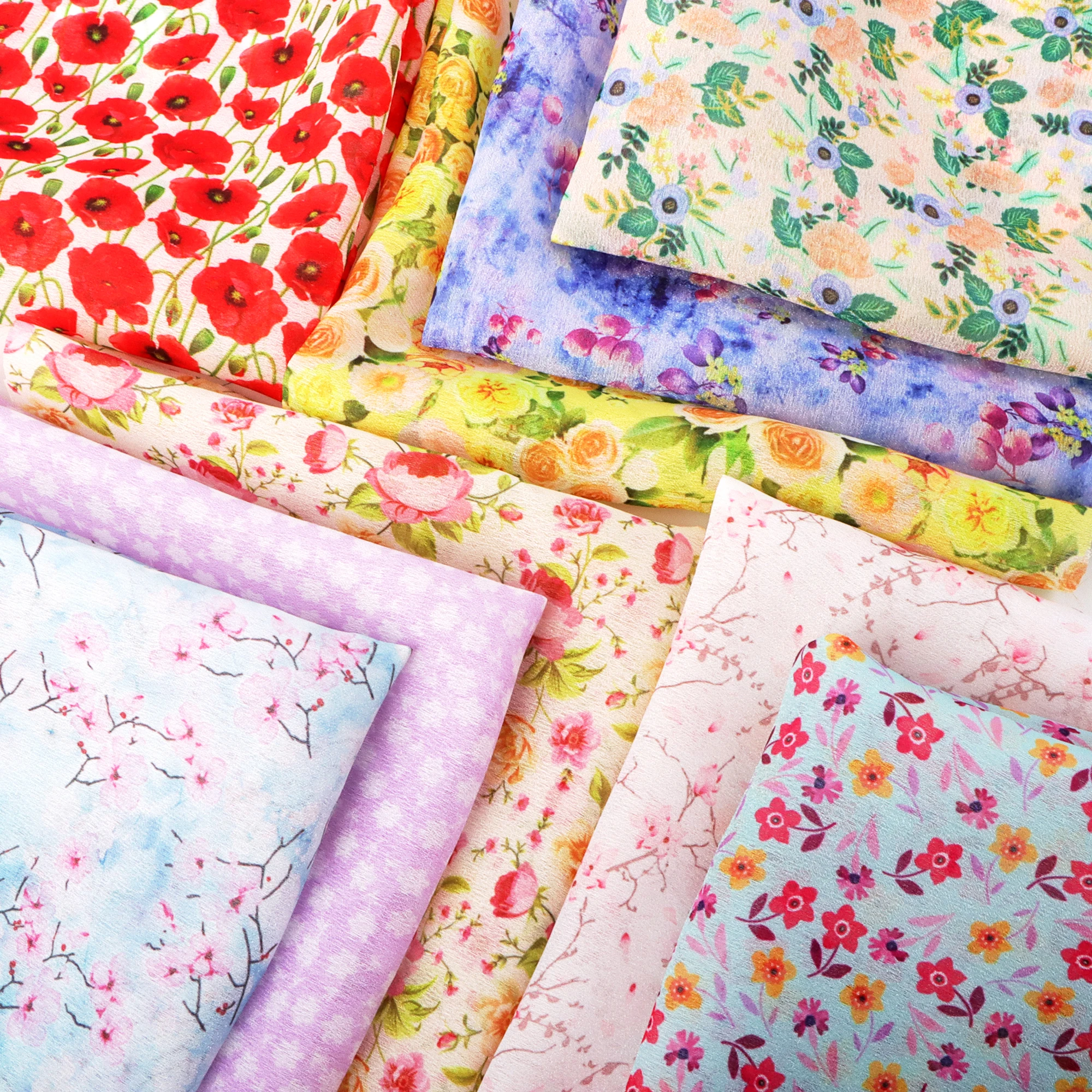 Цветочная органза 50*140 см шифоновая пряжа Кружевная Сетка марля тюль ткань