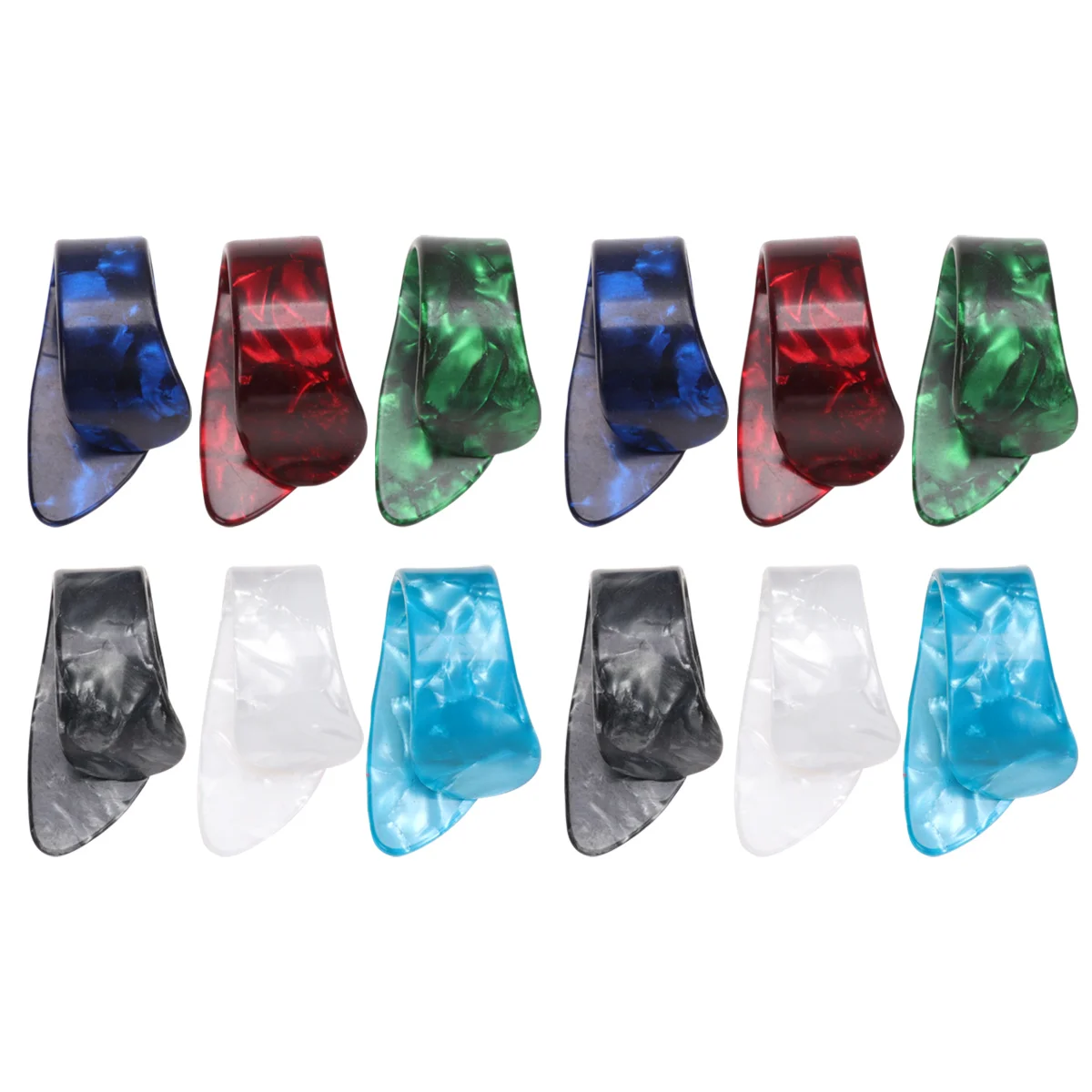 

12pcs Thumb Finger Guitar Picks Paddles Nail Plectrums Celluloid Guitar Picks for Bass Guitar Accessories
