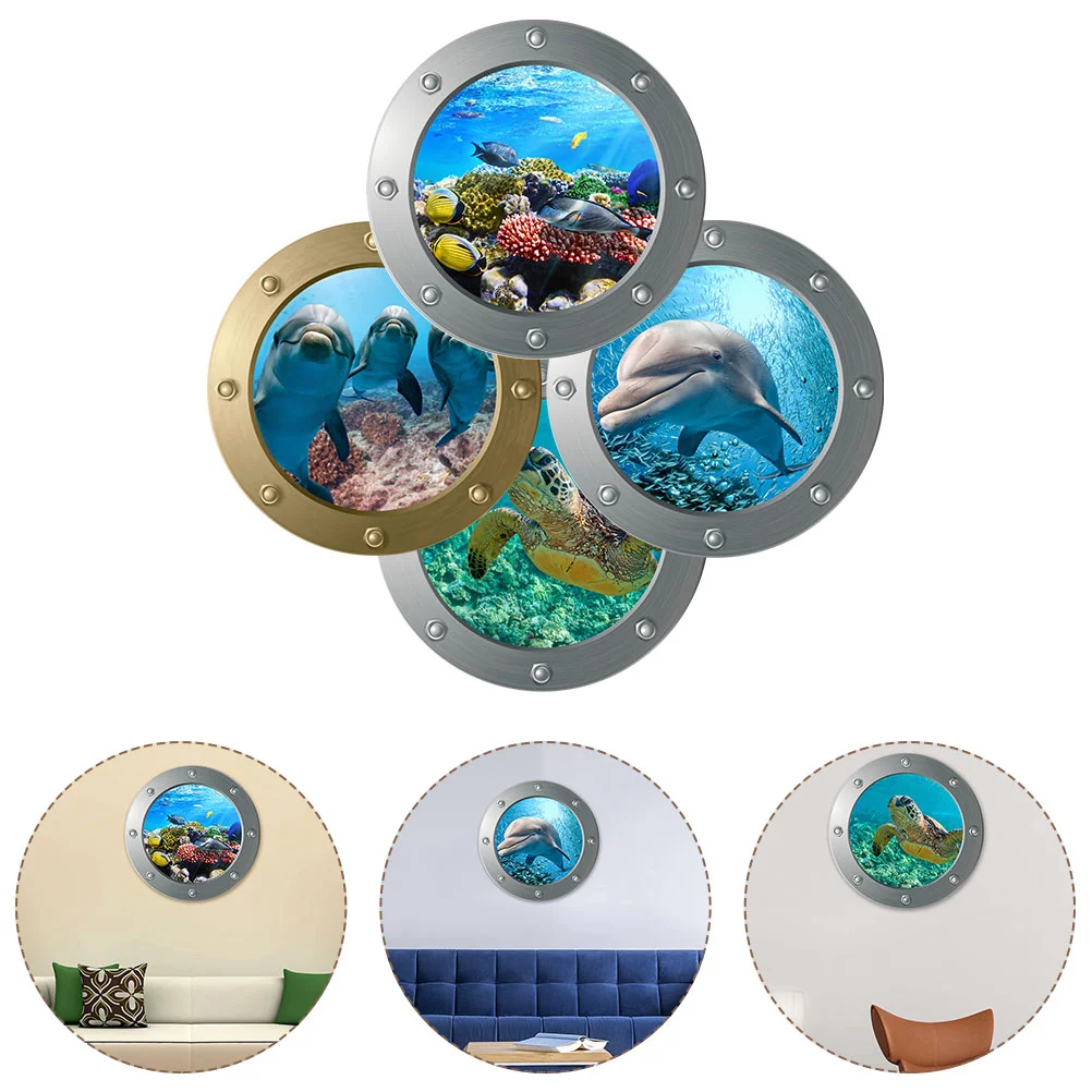 

Wall Sticker Ocean Sea Room Stickers Cartoon Kids Decal 3D Pvc Animals Life Paperchildren Kindergarten Marine Decorative Decals