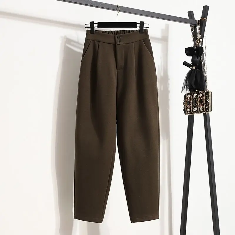 Женские повседневные свободные облегающие брюки с завышенной талией новинка