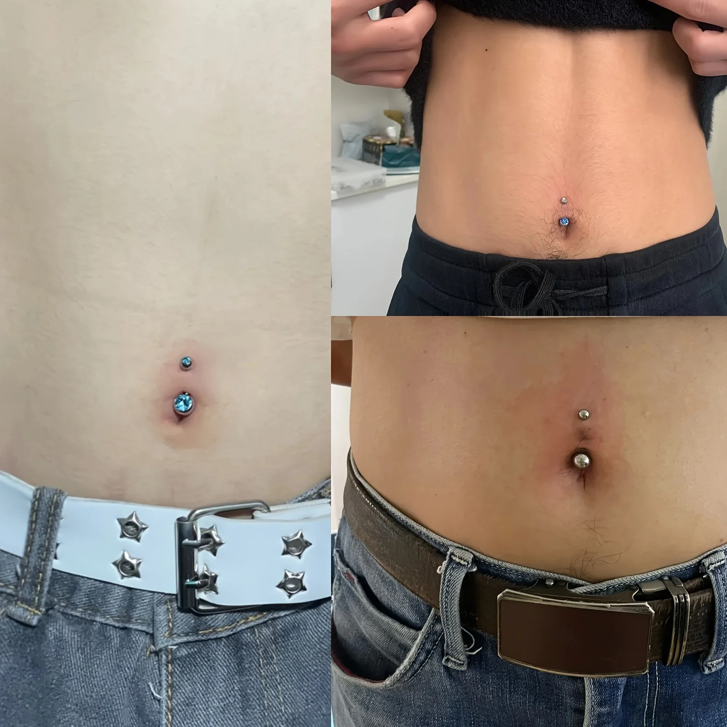 6 шт. набор для пирсинга пупка с безболезненными металлическими иглами из