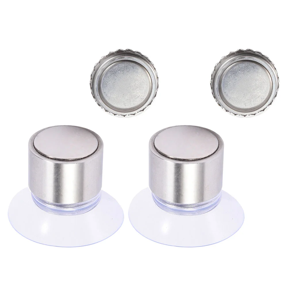 

2 Sets Magnetic Soap Holder Bathroom Holders Simple Wall Mounted Organizer Stainless Steel Travel Suction Cups