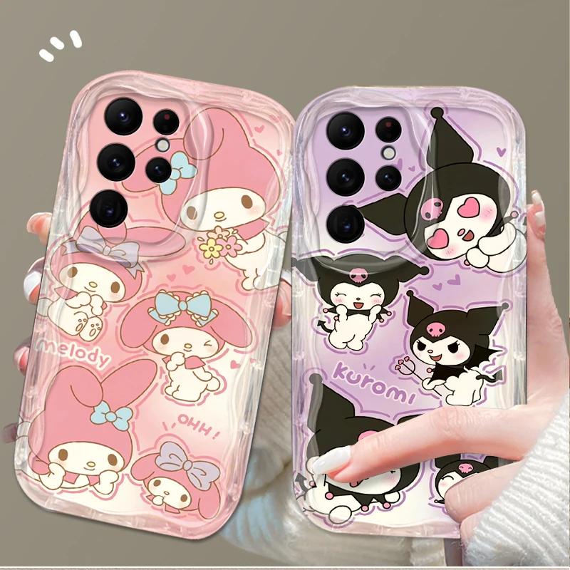 Фото Чехол Sanrio Kuromi My Melody Wave для Samsung Galaxy S25 S24 Ultra S23 S22 S21 Plus FE A56 A36 A26 A16 A06 A15 A25 A35 A55 5G №3
