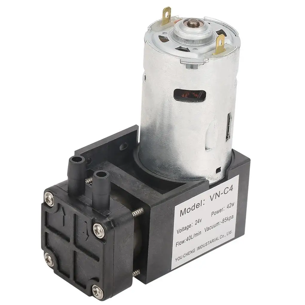 

DC24V Mini Small Oilless Vacuum Pump -85KPa Flow 40L/min for Gas Air