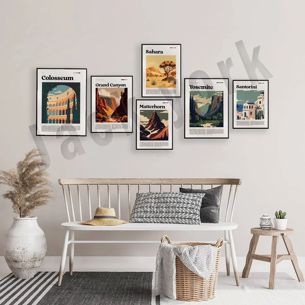 Постер Zhongling в виде пагоды Японии Аризоны Сахары Африки Египта Судана Ирландии