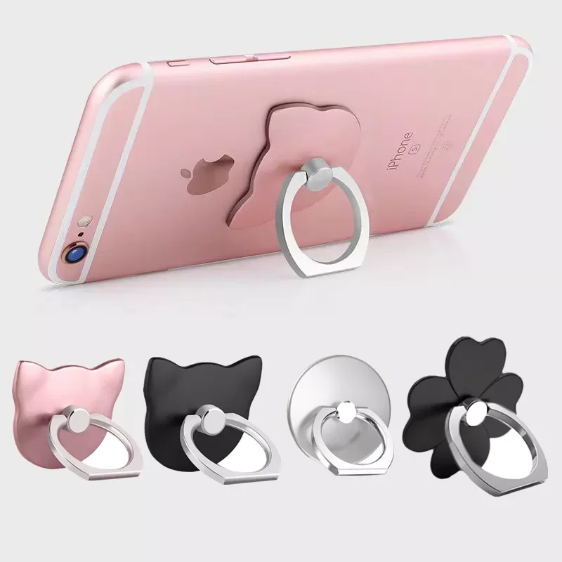 

Finger Ring Mobile Phone Socket Smartphone Holder Cell Smart Round Phone Ring Cute Cat holder For iPhone 7 Mount Stand