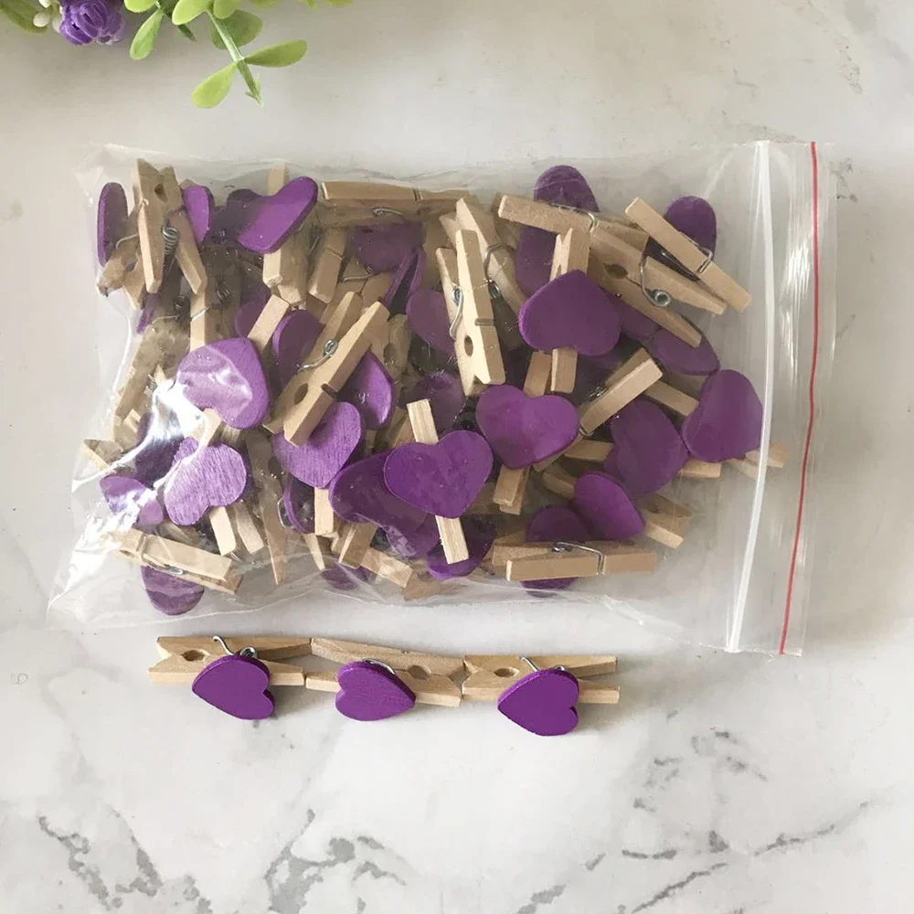 

Деревянные сердечки-зажимы 50 шт