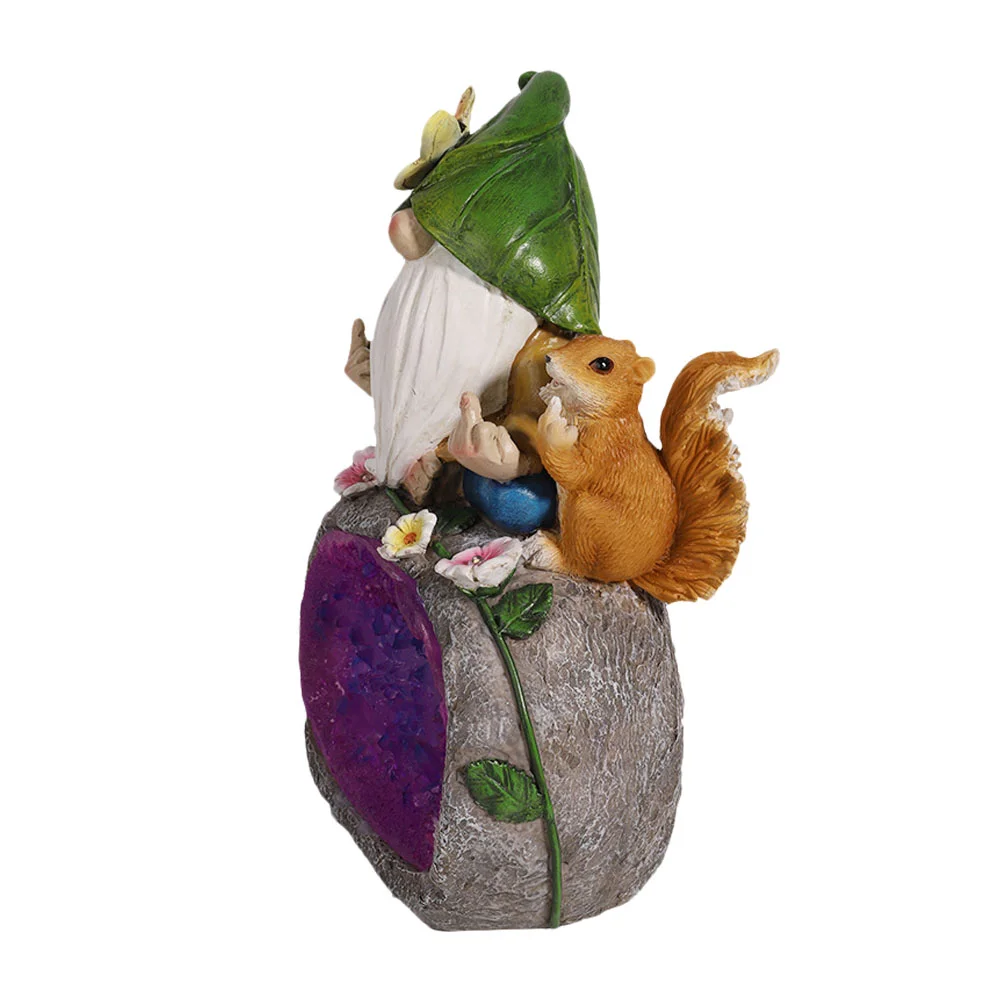 

1Pc Gnome Statue Garden Lamp Solar Powered LED Gnome Figurine Lamp for Home Patio