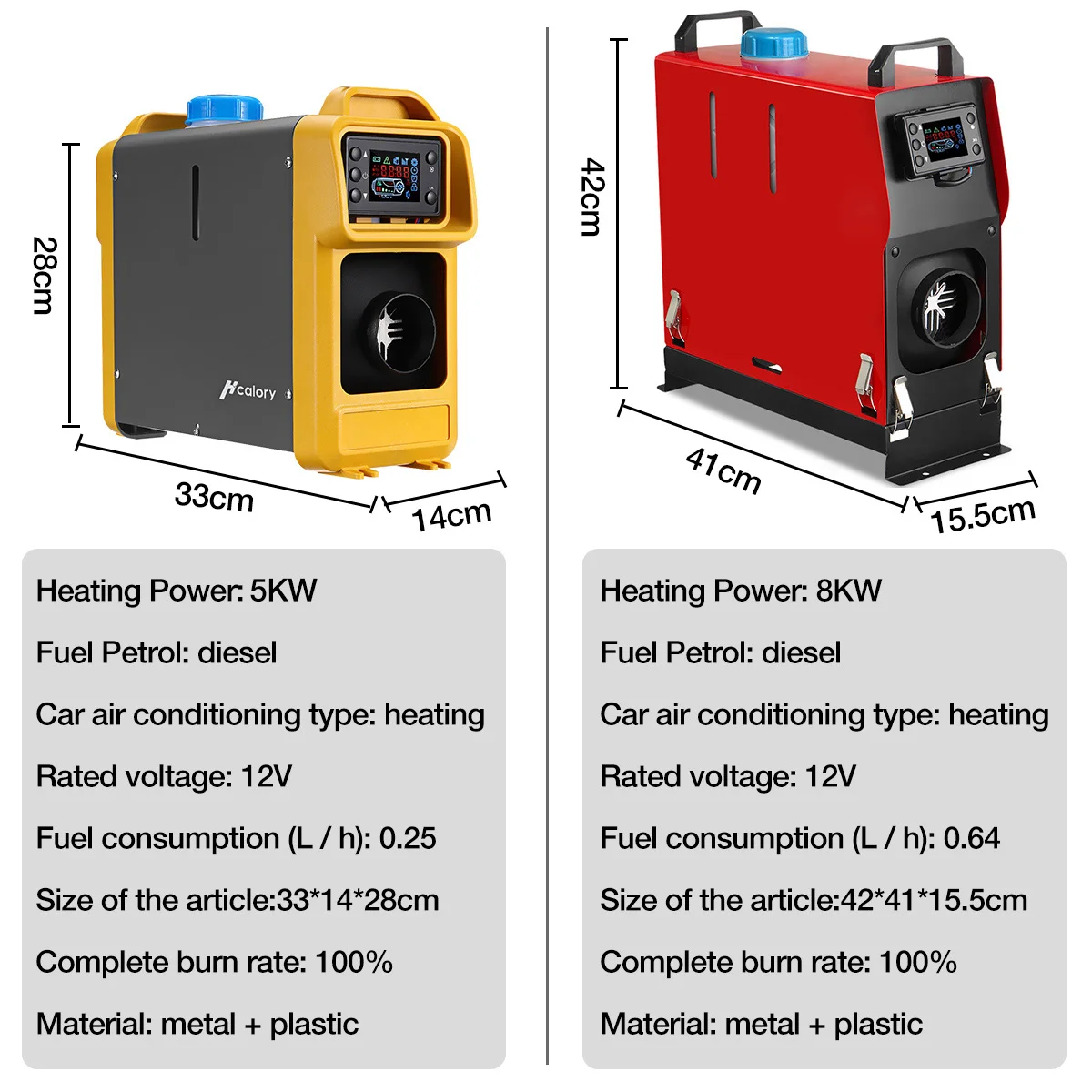 $65.00 8KW/2KW 12V Car Heater All In One Air Diesels 8000W Parking Heater Car Heater For Home Car RV Boats LCD Switch+Remote+Fuel Tank