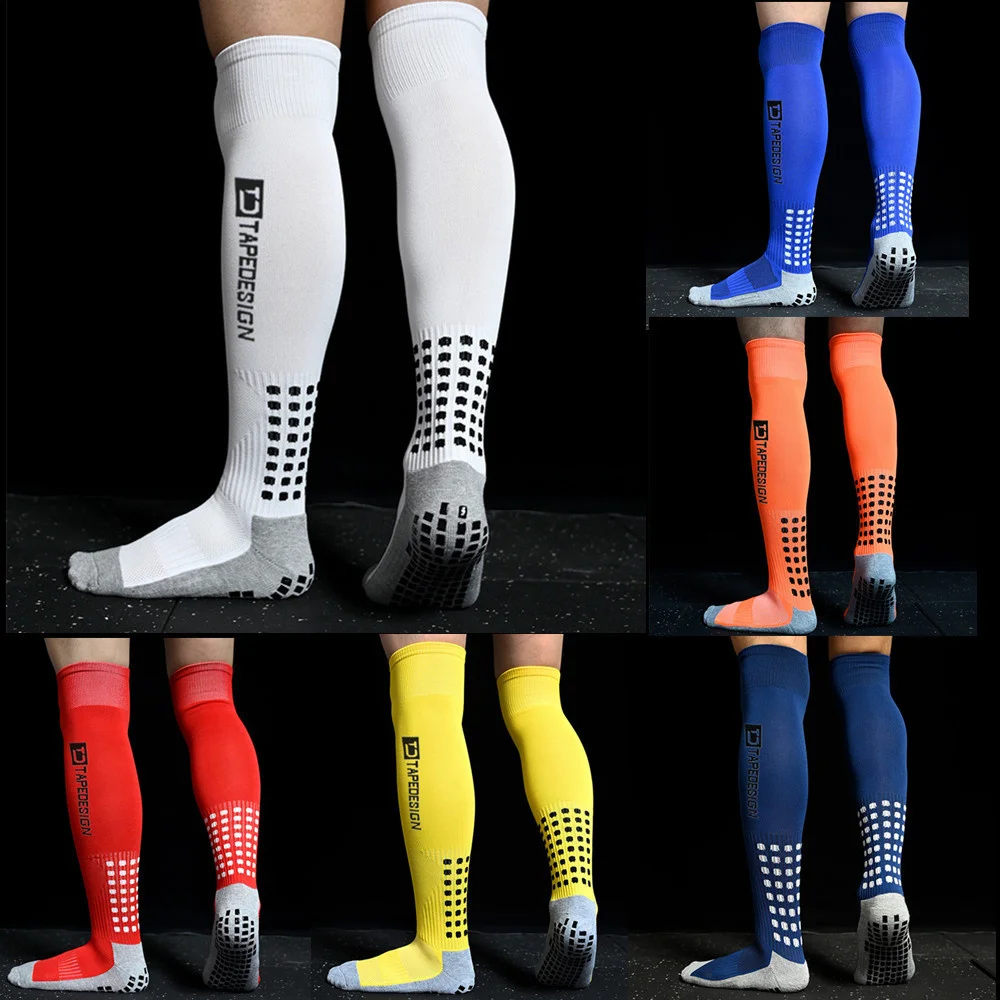 

High Men's New Knee 2023 Non-Slip Soccer Socks Towel Breathable Bottom Cycling Hiking Sports Training Long Football Socks