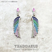 earrings bright hummingbird wing new rainbow bohemia gift for women high quality 925 sterling silver multi coloured fine jewelry