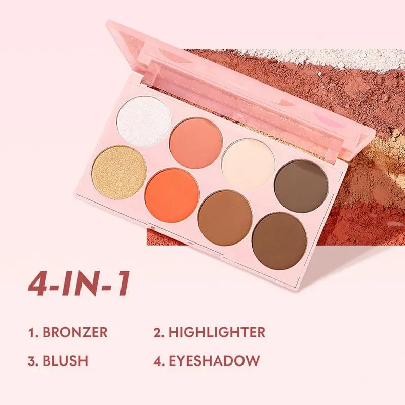 

Портативные тени для век, палитра для макияжа, матовые, мерцающие, с тенями для век, хайлайтер, пудра для глаз, телесный, искусственный поднос для макияжа