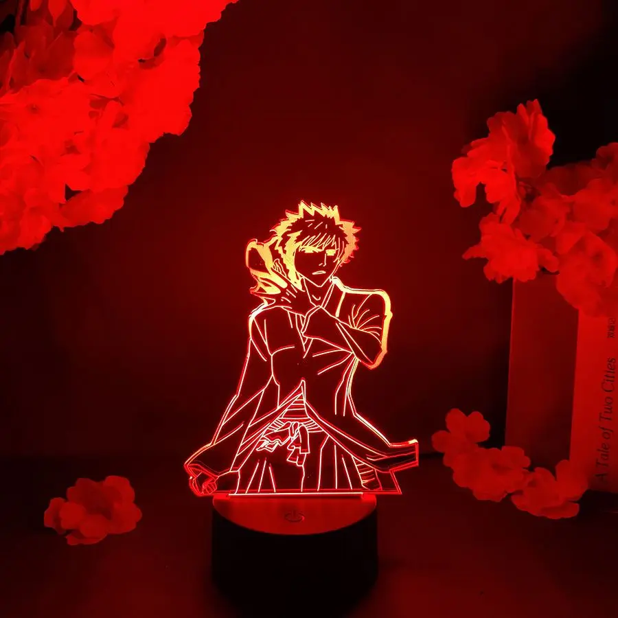 

3d Lamp Anime Bleach Ichigo Kurosaki for Bedroom Decor Nightlight Cool Birthday Gift Acrylic Led Night Light Bleach