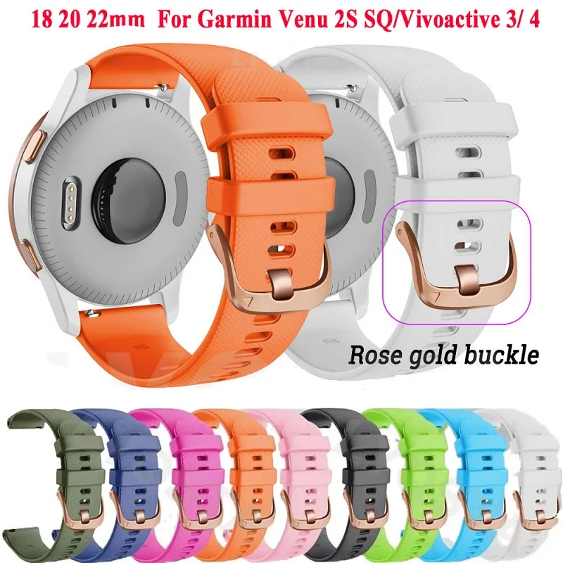 

Original Watch Band for Garmin Vivoactive 3 Venu 2 SQ Vivoactive 4 4S Forerunner 645 245m Silicone Strap Watchband Accessories