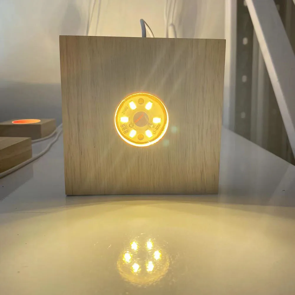 

Портативная деревянная осветительная подставка для искусства хрусталя