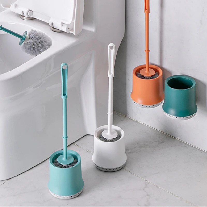 

Самоклеящаяся щетка для унитаза с длинной ручкой, инструменты для чистки с мягкой щетиной, герметичная фотощетка, принадлежности для ванно...