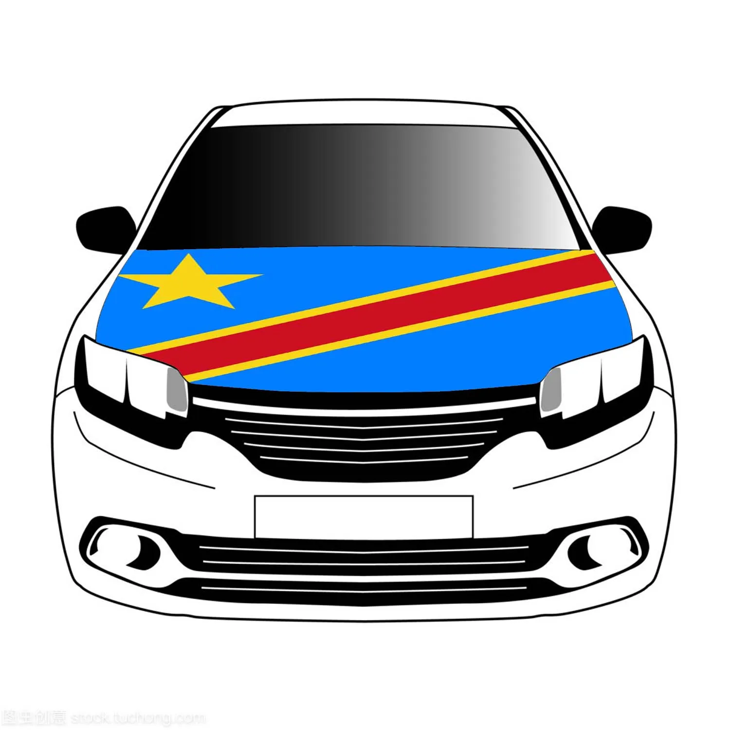 the Congo flags car Hood cover flags 3.3x5ft 100%polyester,car bonnet banner