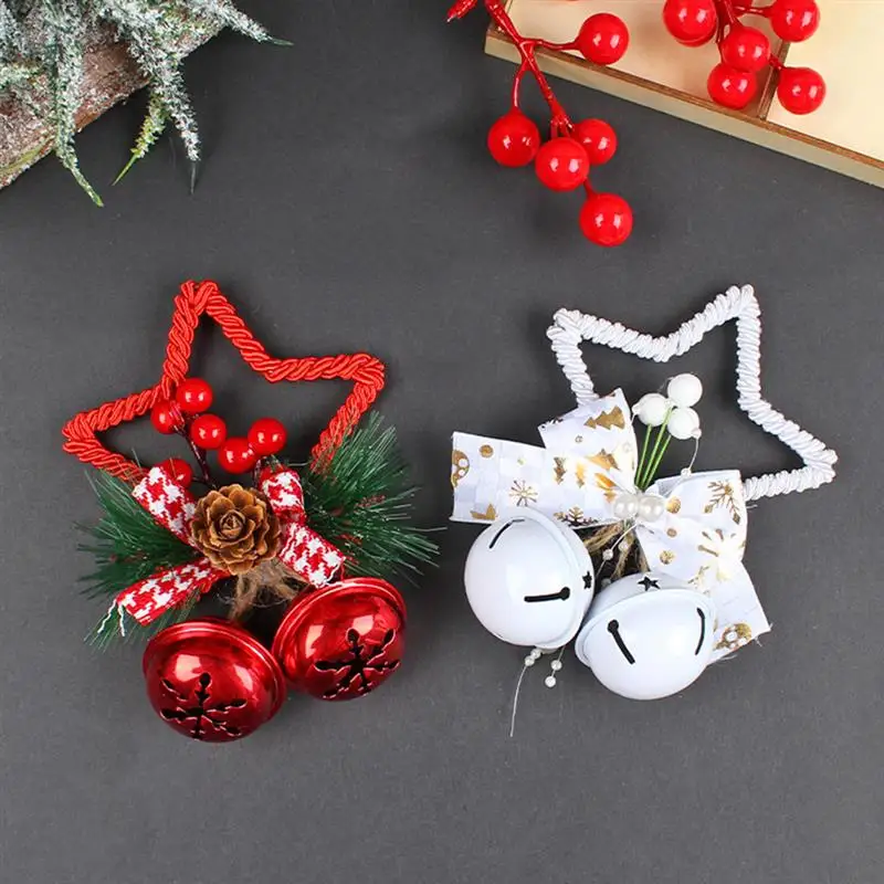 

2pcs Christmas Bells Pendant Xmas TreeDIY Hanging Star Ornament Closet Decoration Accessories Home Shop Party Decor Supplies