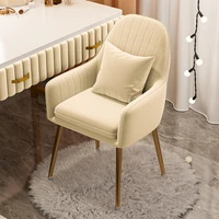 white beauty salon chair velour modern bedroom soft makeup backrest chairs luxury ergonomic silla comedor balcony furniture