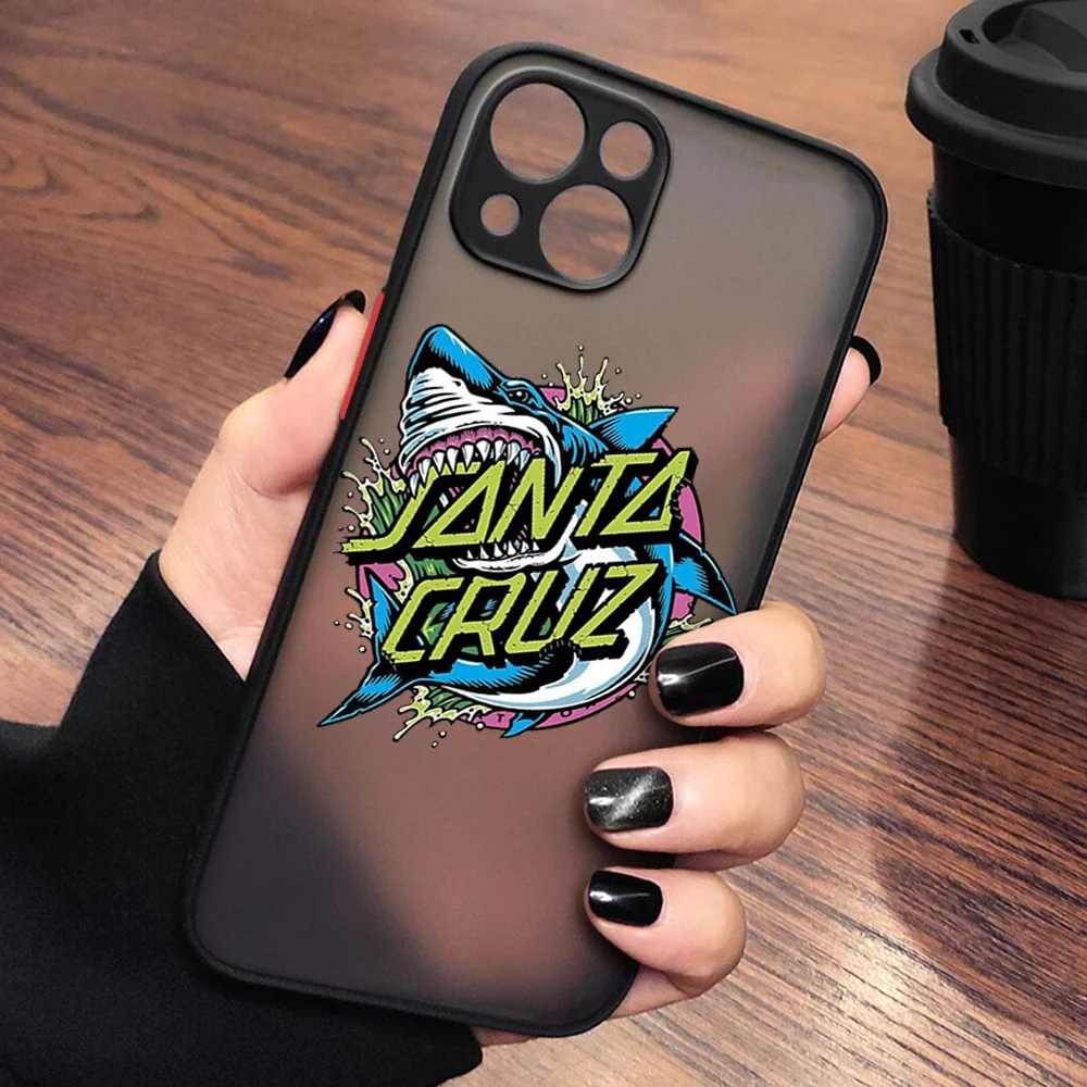 

For iPhone13 Santa Cruz Skateboards Art Phone Case Colorful Bumper Shockproof Trasparent 12 11 mini Pro Max XR X XS 8 Plus Cover