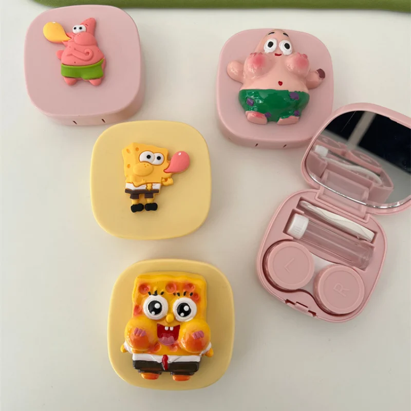 Контейнер Губка Боб для контактных линз Патрик портативный контейнер контактов