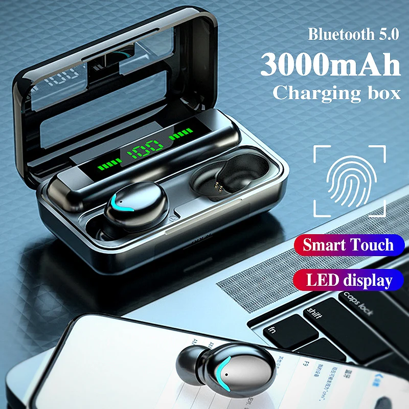 

NEW Original F9 TWS Wireless Earphones Stereo 5.0 Bluetooth Auriculares Headphones In-Ear Earbuds Call Headset Noise Reduction