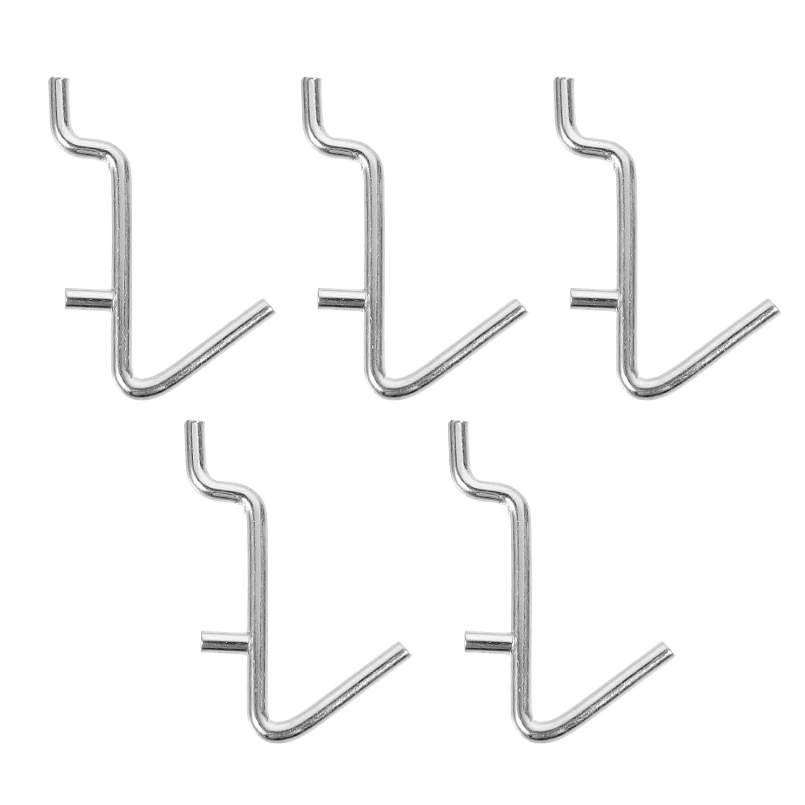 

5 Pcs Perforated V-hook Display Shelf Pegboard Heavy Duty Accessories Hangers Wall Stainless Steel Pegs Shape Metal