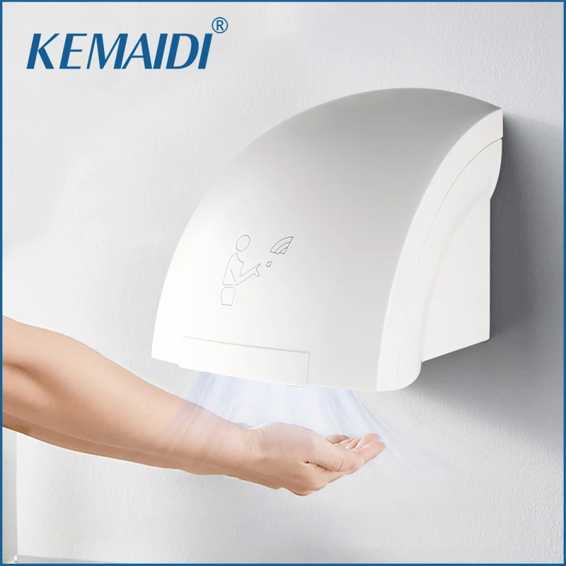 Автоматическая сушилка для рук KEMAIDI, полностью автоматический инфракрасный сенсор, умное управление температурой, устройство для сушки рук в ванную комнату