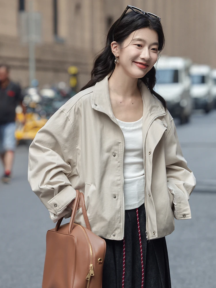 Miding Korean Series Short coat Women Autumn 2024 New Design Sense Casual Small Short Early Top