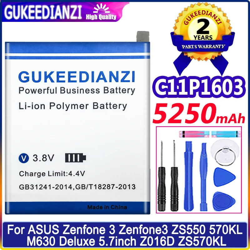 

C11P1603 High Capacity Battery For ASUS ZS570KL ZenFone3 ZenFone 3 5250mAh High Capacity Replacement Battery Li-polym Bateria
