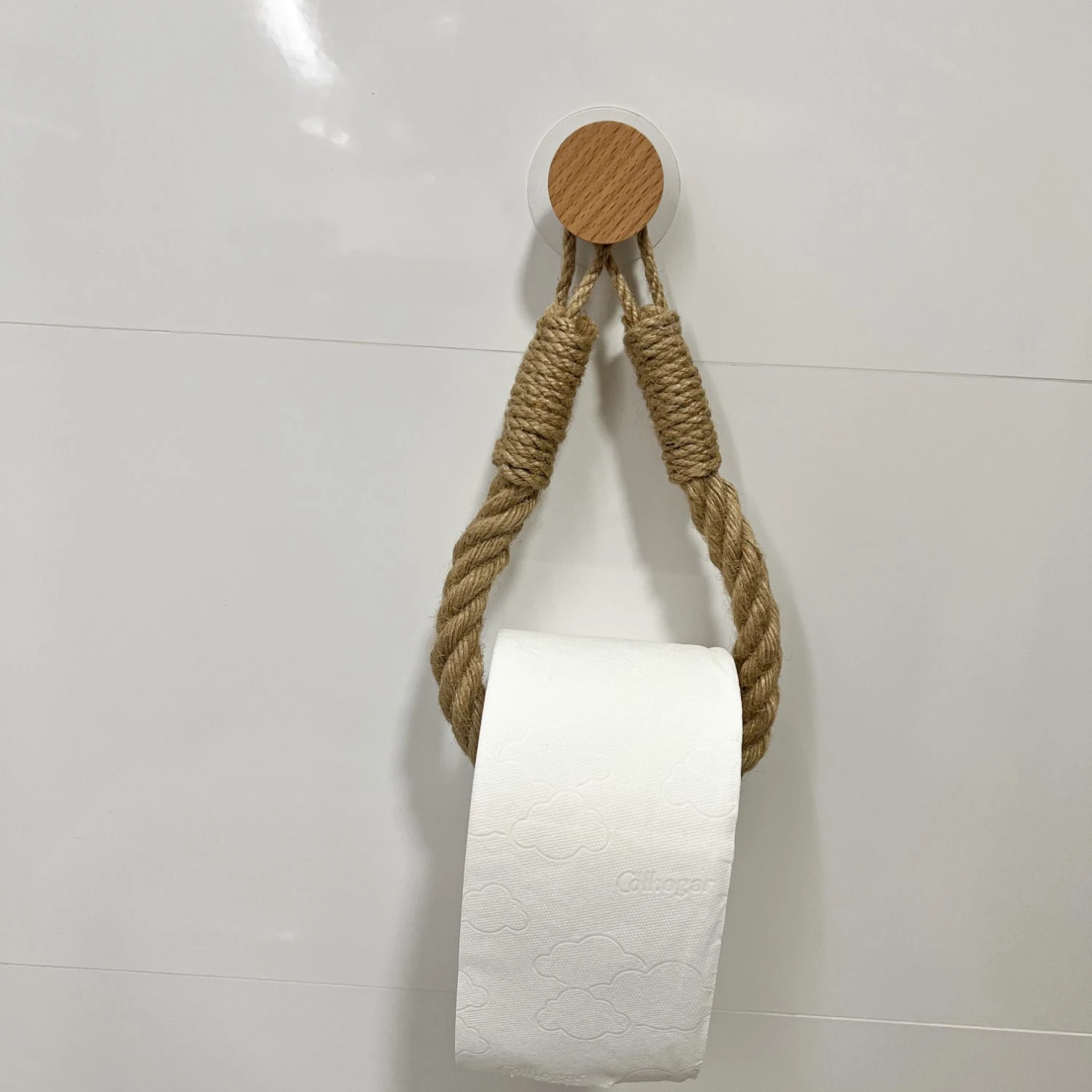 Circular Square Paper Holders Bathroom Towel Rack Toilet Paper Holder Towel Rack Beige Hemp Color