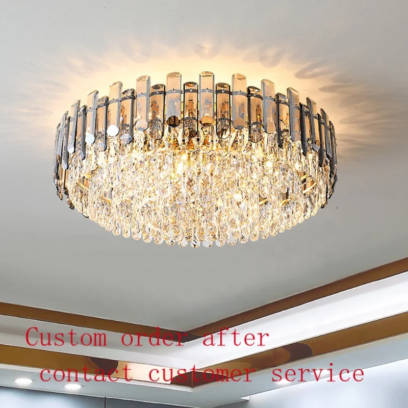 

New 2022 light luxury lighting two crystal ceiling lighthouses of two simple modern bedroom lamps