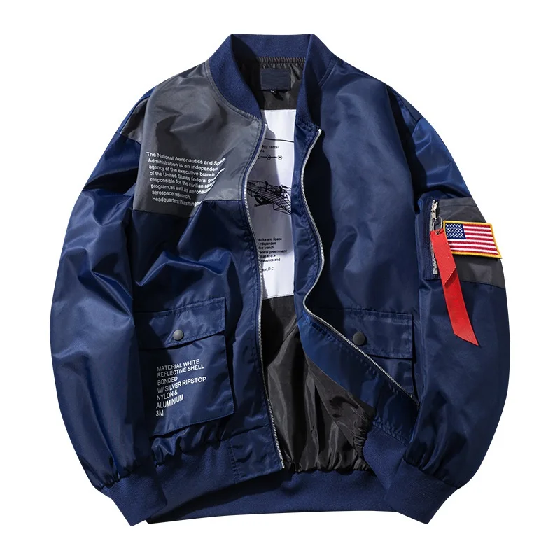 

Chaqueta Bomber informal para hombre, abrigos de bisbol con estampado, ropa de calle de talla grande, ZA231