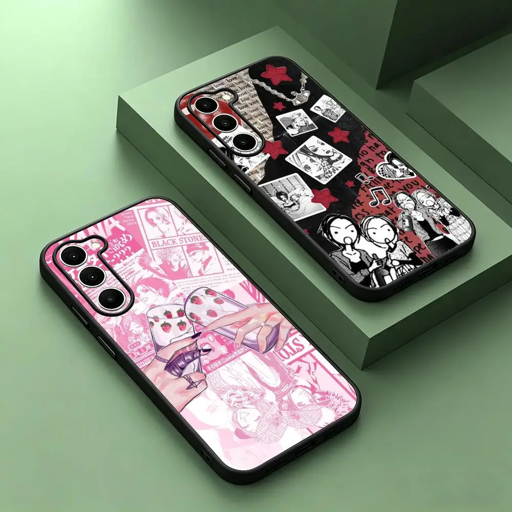 Фото Мягкий черный чехол для телефона Samsung Galaxy S26 S25 S24 S23 S22 S21 S20 Plus Ultra Note20 с дизайном в стиле аниме-девушки Наны №1