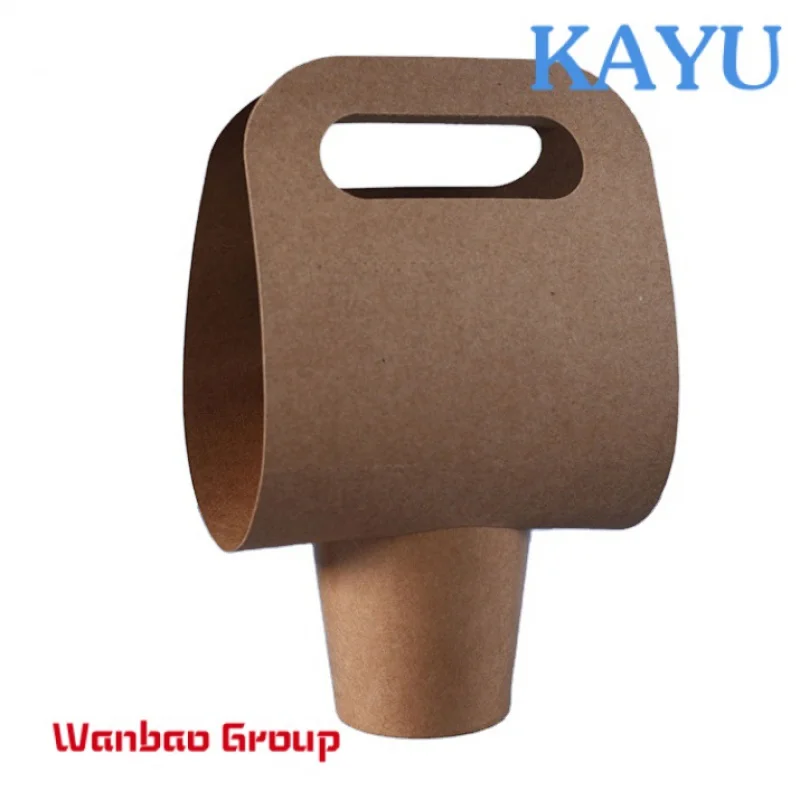 Disposable  One Cup Packing Kraft Paper Portable Takeaway Cup Holder Coffee Milk Tea Packing Cup Holder Shelf