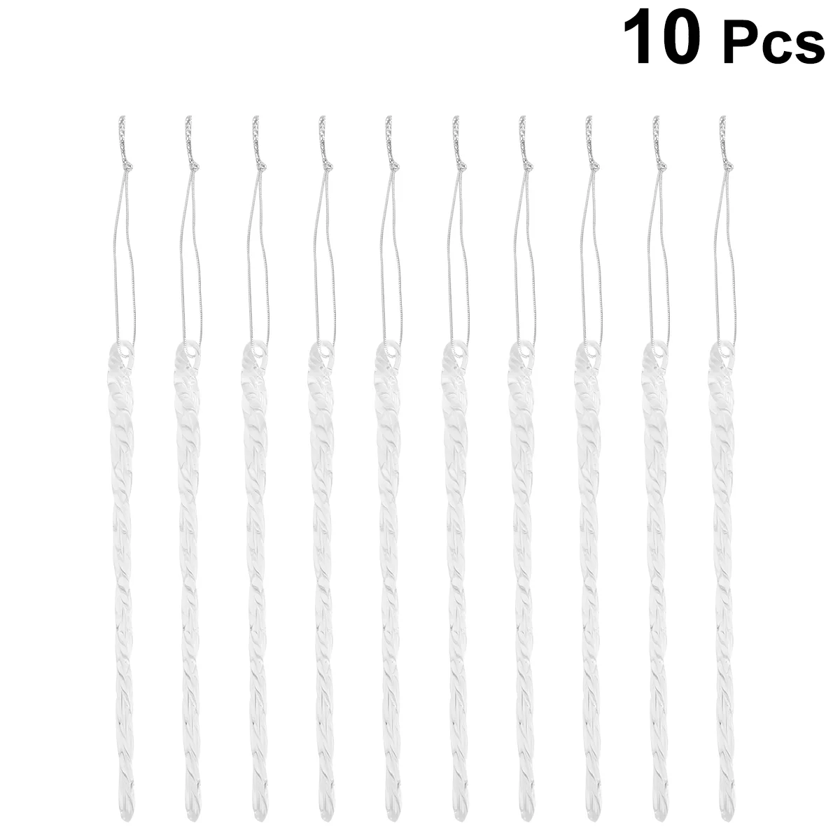 

10pcs Christmas Clear Icicle Ornaments Hanging Icicles Drop Pendant for Wedding Xmas Holiday Winter Wonderland Party
