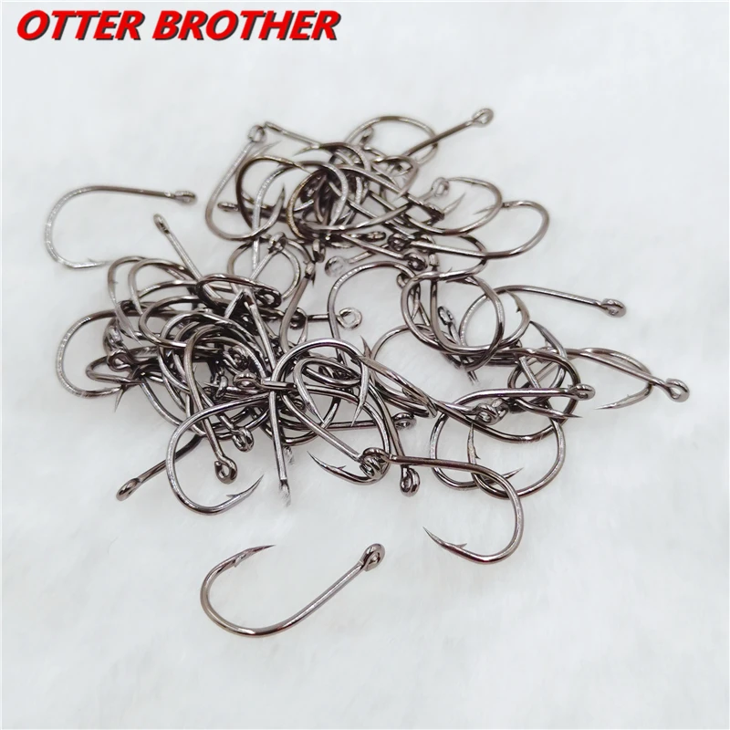 

3#-12# Size High Carbon Steel Barbed Carp Fishing Hook 60pcs Fishhooks With Hole Jig Worm Fly Fishing Hooks Pesca Accessories