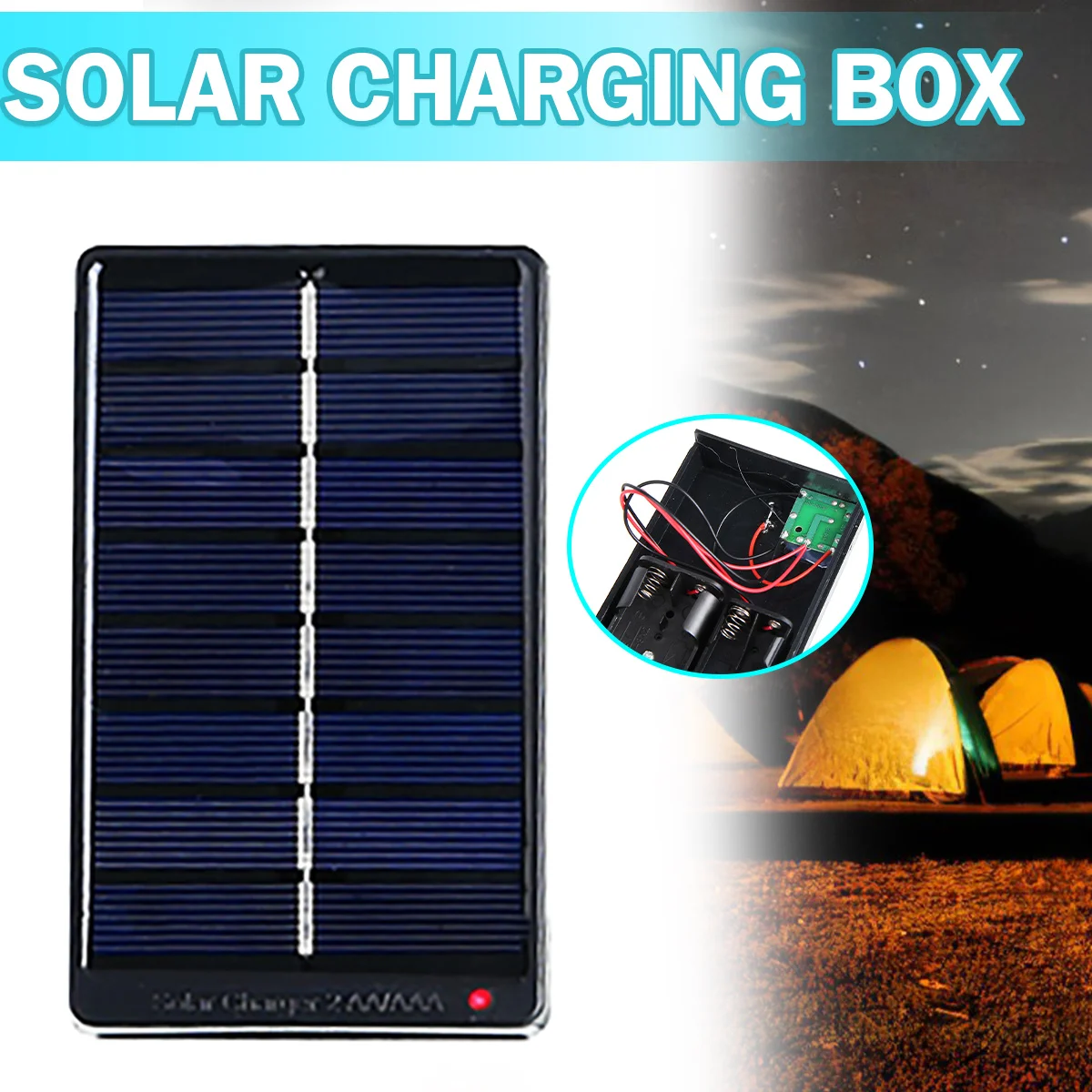 

1pc 1W 4V Portable Solar Cell Panel Rechargeable Mini Panels Box Durable Outdoor Battery Charger For AA/AAA Batteries