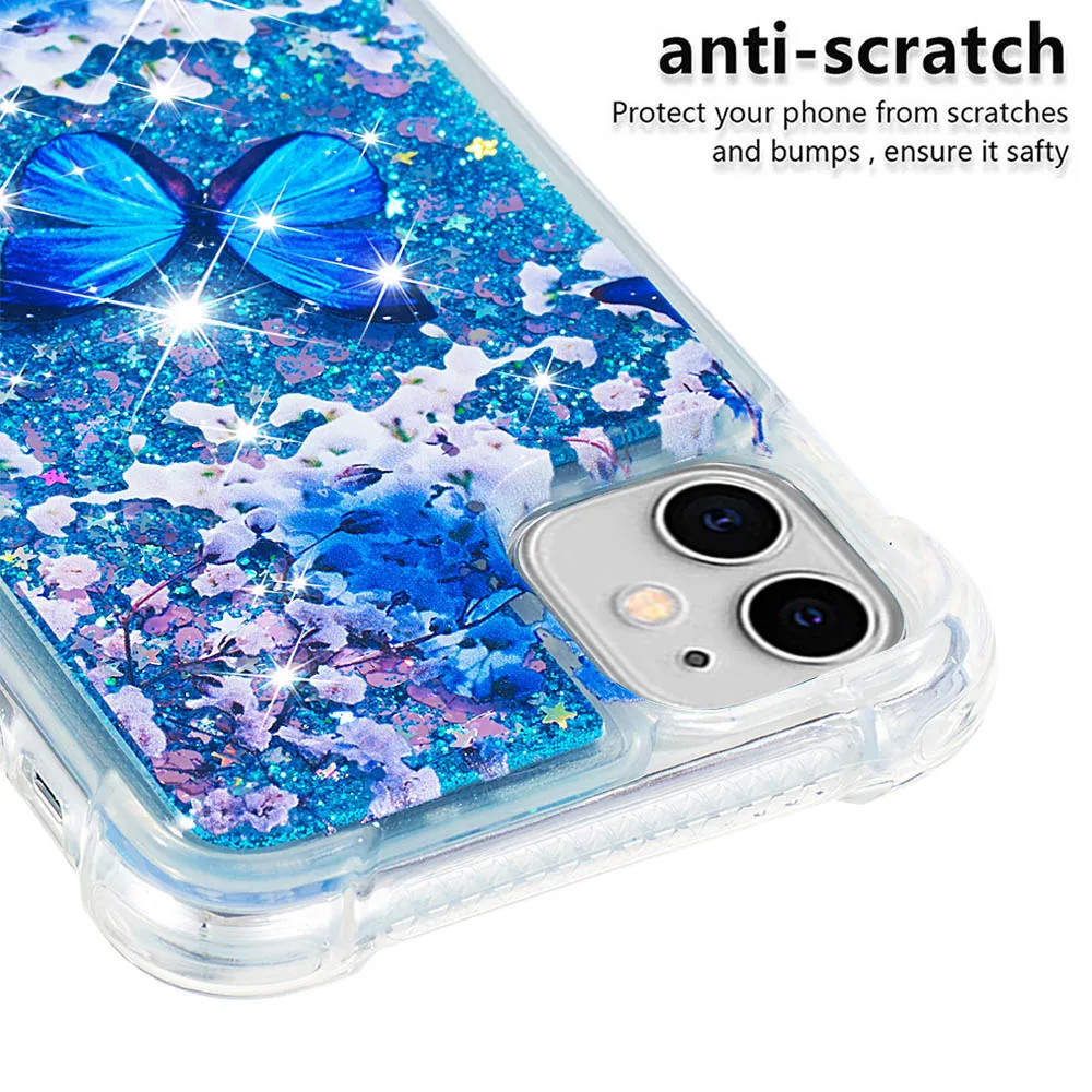 3D Блестящий чехол для iPhone 15 14 13 12 11 Pro Max чехлы с милым единорогом бабочкой