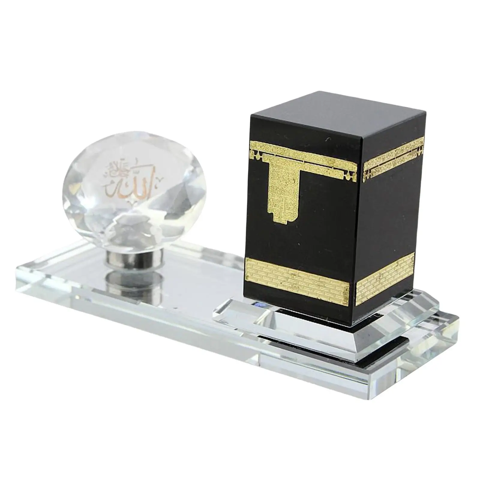 

Miniature Mosque Ornament Art Crafts 14x5.5x8cm Gifts Collection Islamic Building Model Muslim Kaaba Model for Bedroom Ornament