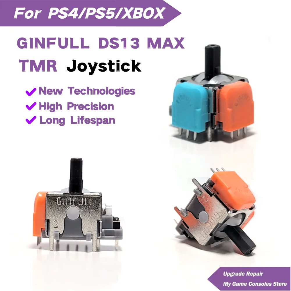 Фото 2/10 шт. электромагнитный джойстик ginFull DS13 MAX Angle TMR для PS5 PS4, 3D аналоговый стик 2-го поколения с магнитным сопротивлением №2
