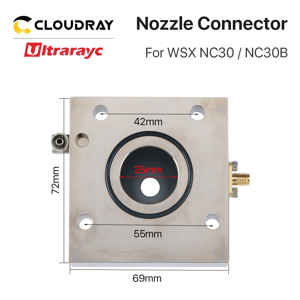 Ultrarayc WSX Fiber Laser Nozzle Connector WSX Capacitive Sensor Ceramic Holder for WSX NC30 NC30B Laser Head Metal Cutting Part enlarge