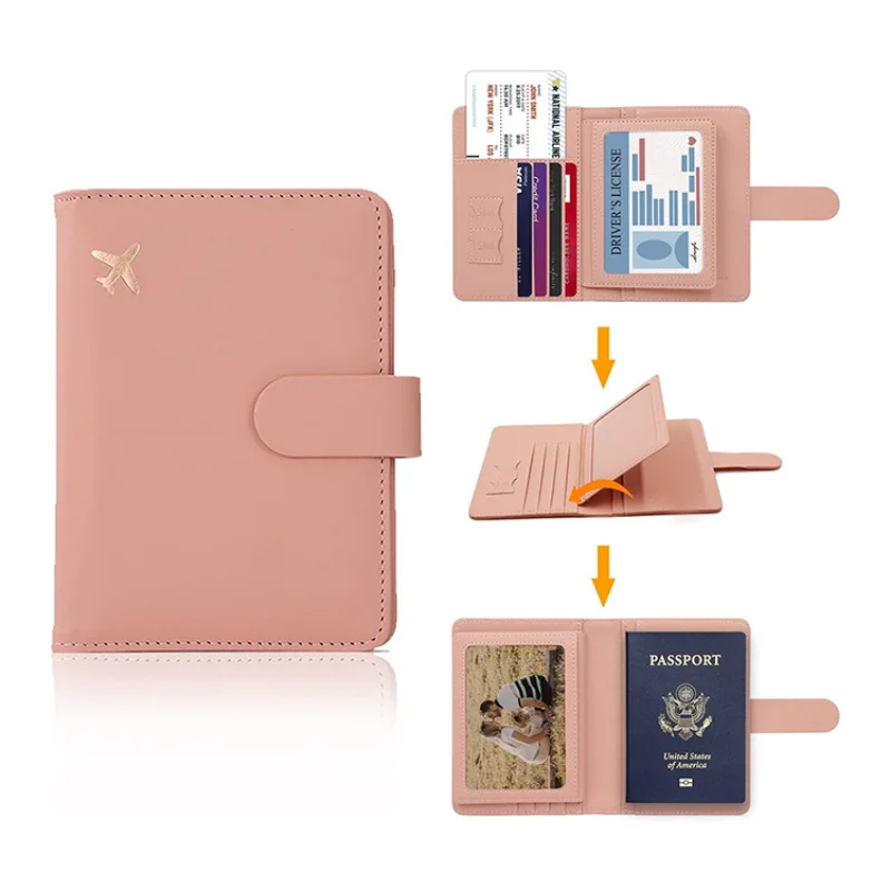 

Чехол-кошелек для мужчин и женщин, Обложка для паспорта из искусственной кожи, дорожный Держатель для паспорта с кредитной картой