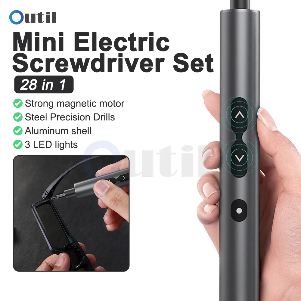 

28 шт. прецизионная электрическая отвертка 200 об/мин DC2.7V S2 отвертки из легированной стали тип с быстрая зарядка Набор отверток для ремонта